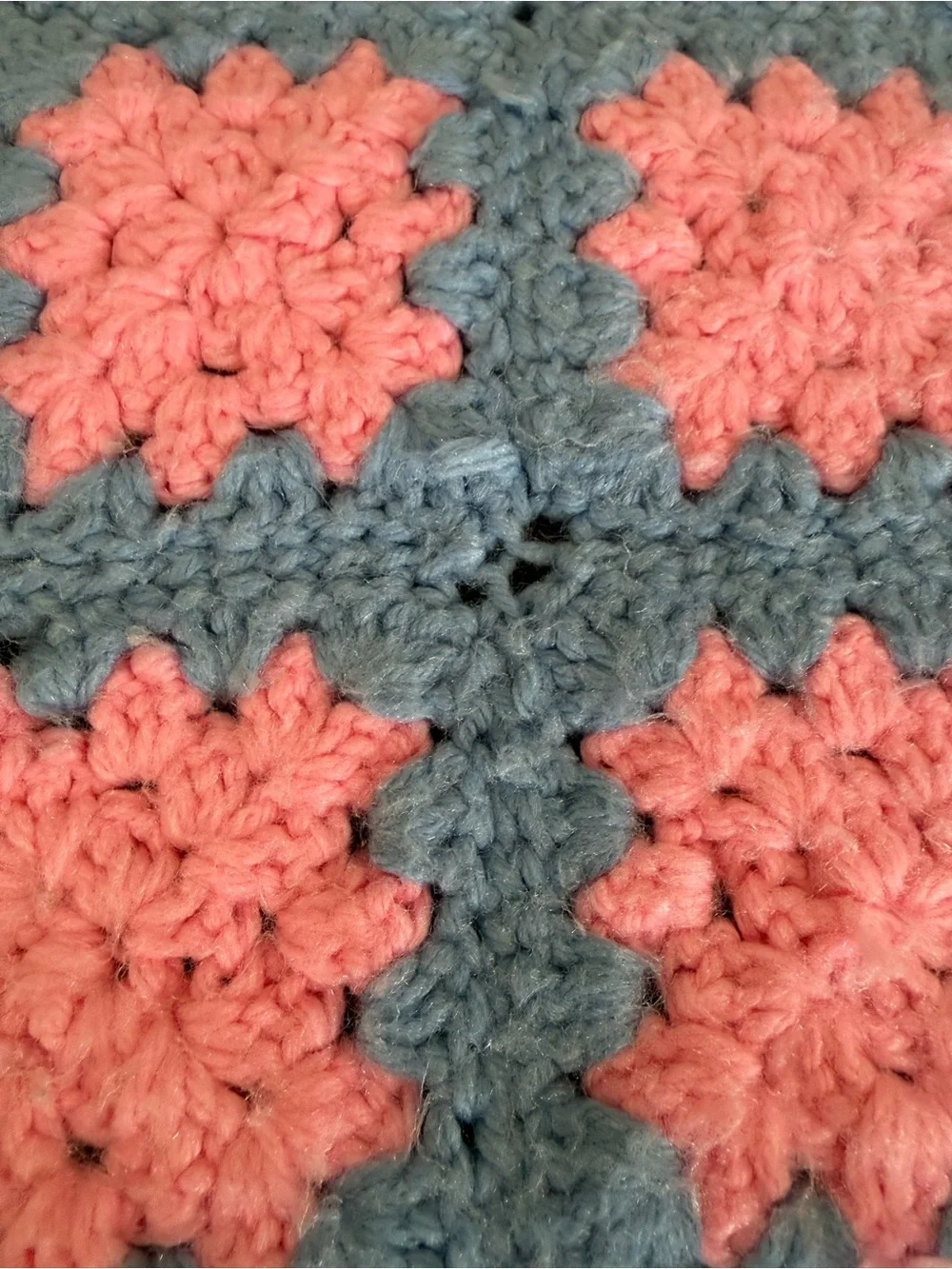 Handmade Crochet Granny Square Throw Blanket